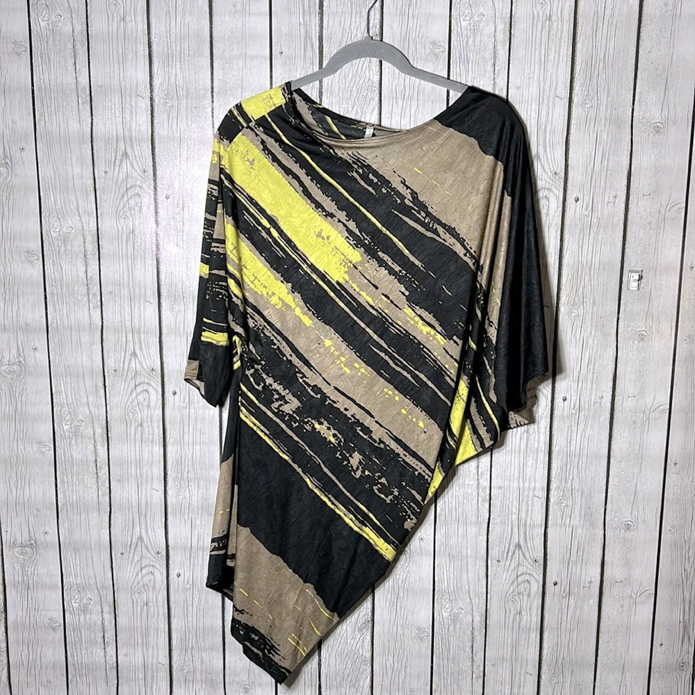 Kanvas asymmetrical abstract mini dress size large